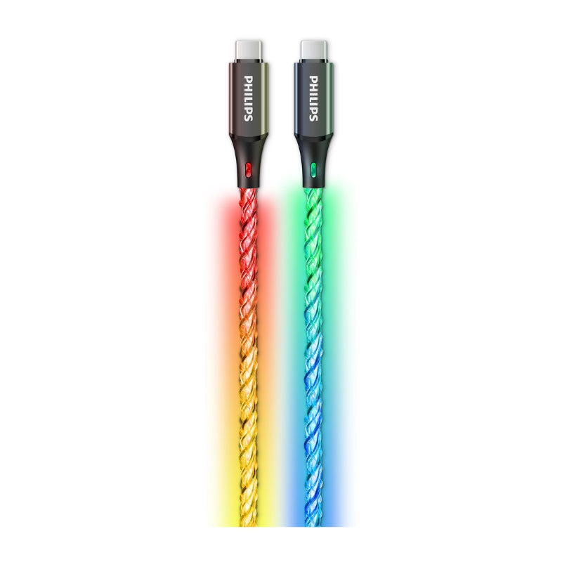 Philips DLC5140C/00 RGB USB-C to USB-C Cable, 60W, 1.2m