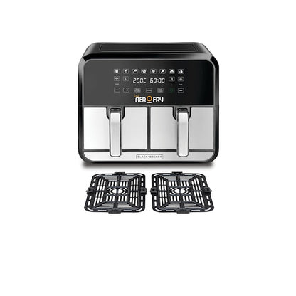 BLACK+DECKER DZAF1700-B5 official view with baskets and crisper plates