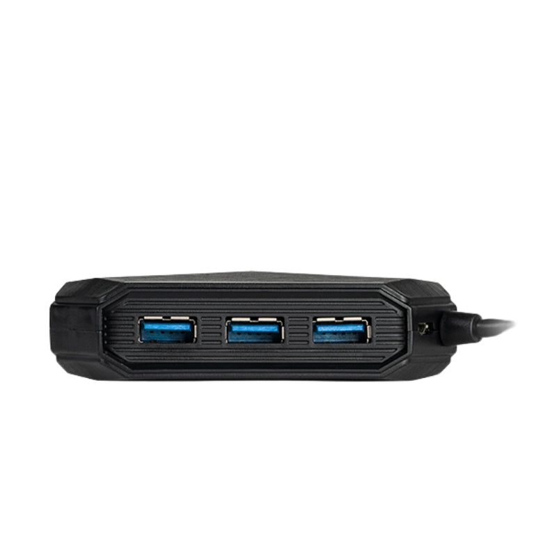 Havit H95 Six-Port USB Hub with Card Reader and Audio, Black, original view 3