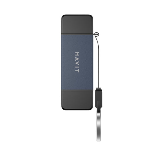 Havit HB4040 6-in-1 Card Reader and USB Hub, Black and Gray, original view 1