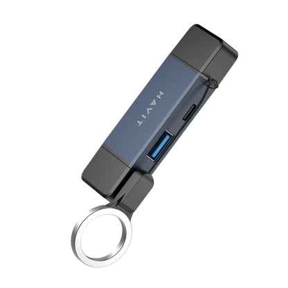 Havit HB4040 6-in-1 Card Reader and USB Hub, Black and Gray, original view 2
