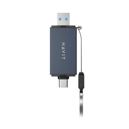 Havit HB4040 6-in-1 Card Reader and USB Hub, Black and Gray, original view 3