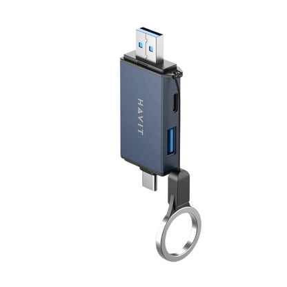 Havit HB4040 6-in-1 Card Reader and USB Hub, Black and Gray, original view 4