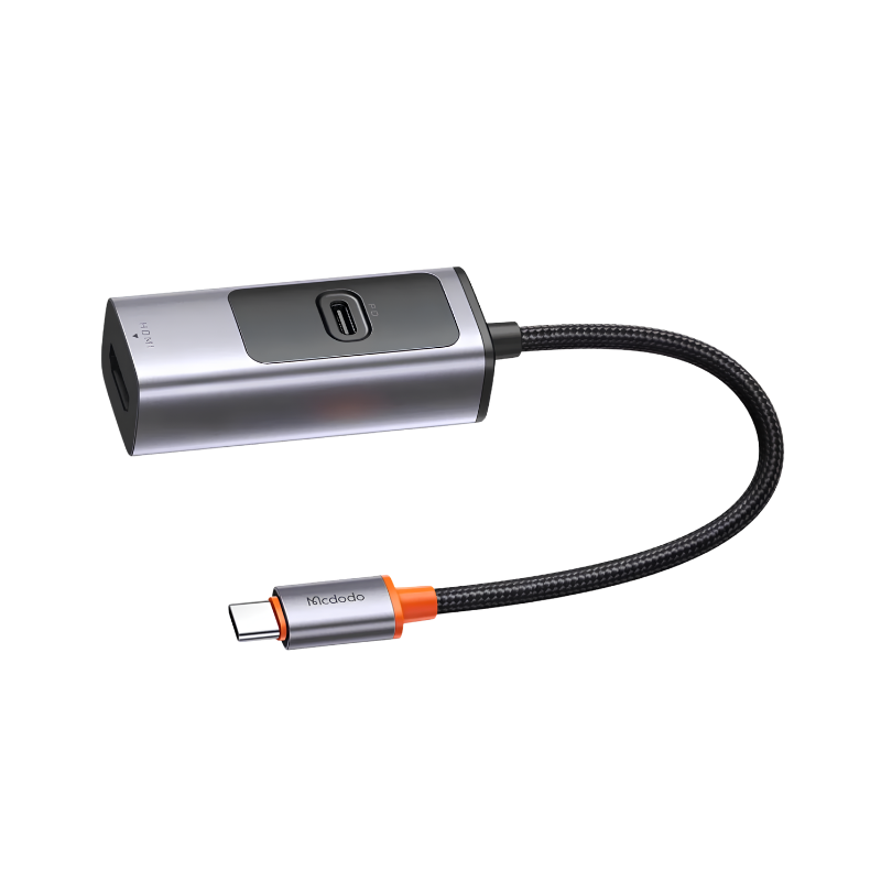 Mcdodo HU-1130 2-in-1 USB-C Hub with 8K HDMI and Up to 100 W PD, Gray, original view 3