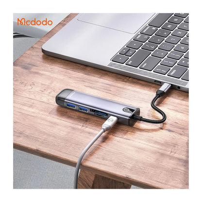 Mcdodo HU-7740 6-in-1 USB-C Hub with HDMI and Up to 100 W PD, Gray, original view 4