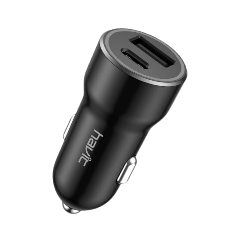 Havit HV-CC613 USB-C & USB-A Car Charger, 20 W