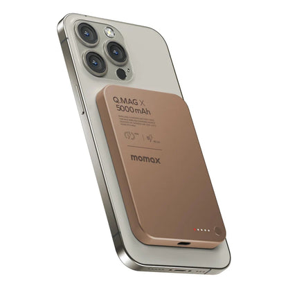 Momax Q.Mag X Gen 2 5000mAh Magnetic Power Bank - Desert Titanium