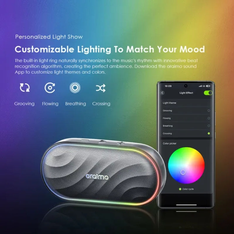 Oraimo SpaceBox OBS-382 8W FM Wireless Speaker with Custom Lighting original view 4