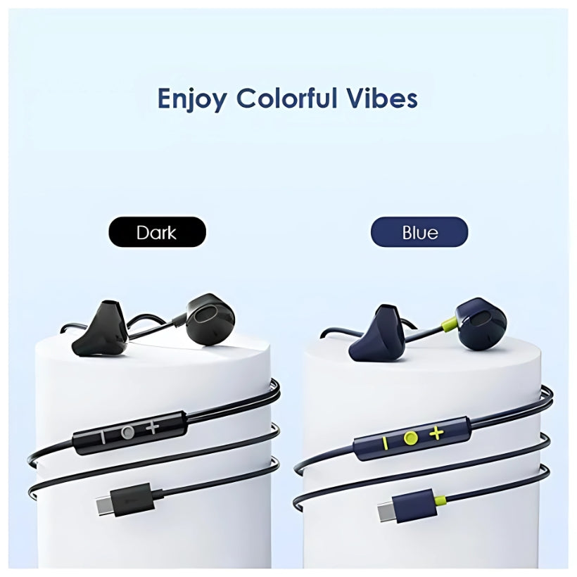 Oraimo Halo Airy OEP-650 USB-C Wired Earphones with DAC Blue original view 2