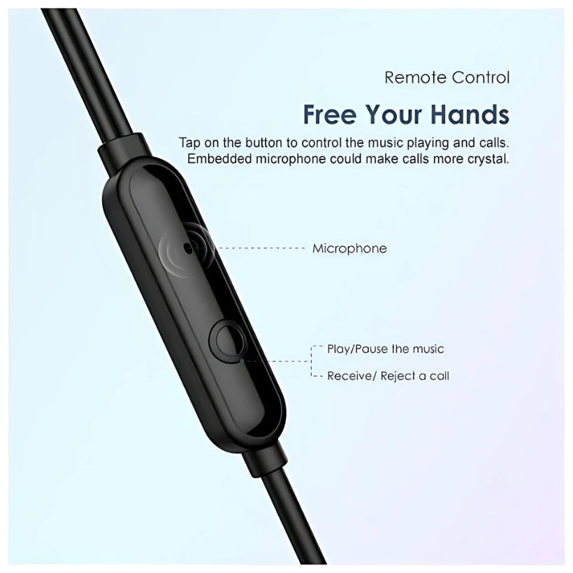 Oraimo Conch 2 OEP-E11 3.5 mm Wired Earphones, Black Black original view 2