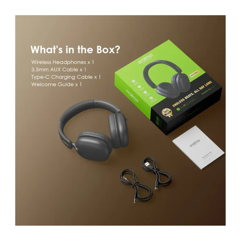 Oraimo BoomPop Lite OHP-317 Over-Ear Wireless Headphones, Black, original view 6