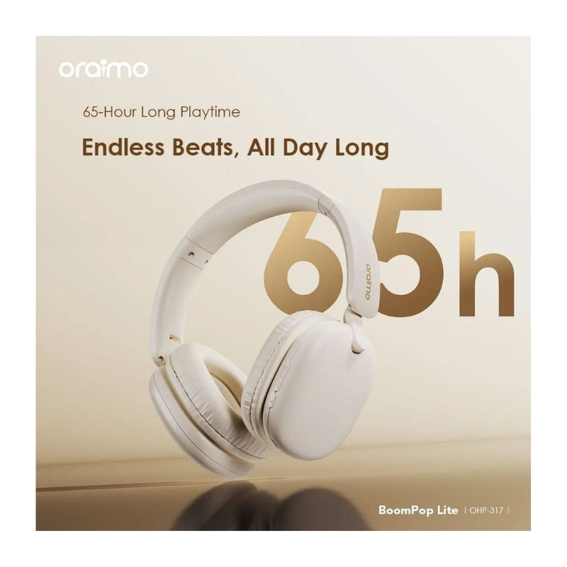 Oraimo BoomPop Lite OHP-317 Over-Ear Wireless Headphones, Light Gold, original view 2