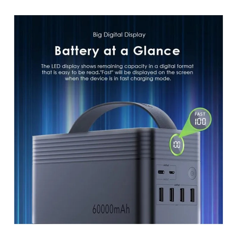 Oraimo PowerBox 600 OPB-P600Q+U97 60000 mAh Power Bank Kit - Black