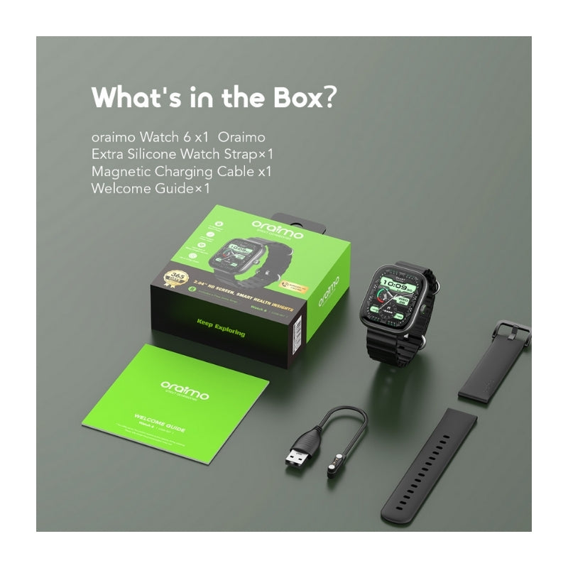 Oraimo Watch 6 OSW-807 2.04-inch TFT Smart Watch, Chrome - Chrome