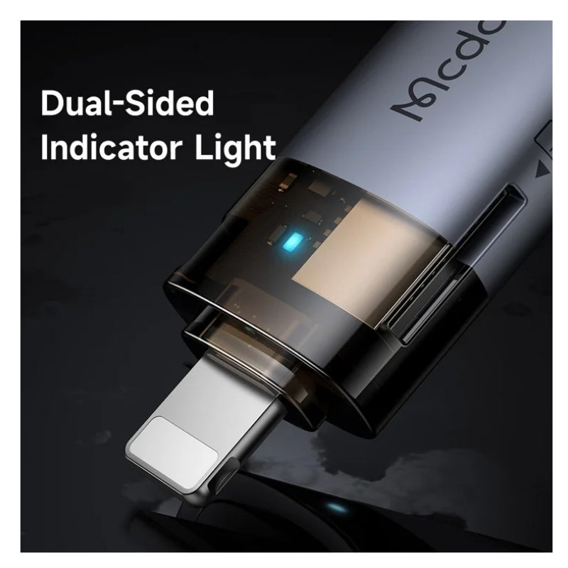 Mcdodo OT-7850 Lightning Adapter with USB-A & TF Reader, Dark Gray