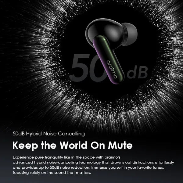 Oraimo SpaceBuds OTW-630 Hybrid ANC Earbuds with Personalized Lighting, original view 3