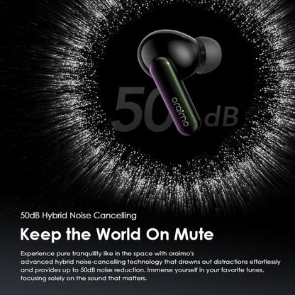 Oraimo SpaceBuds OTW-630 Hybrid ANC Earbuds with Personalized Lighting, original view 3