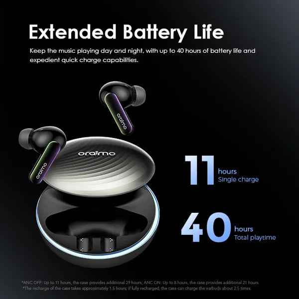 Oraimo SpaceBuds OTW-630 Hybrid ANC Earbuds with Personalized Lighting, original view 10