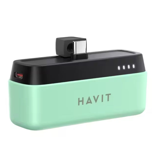 Havit PB7001 5000 mAh USB-C Connector Power Bank, Green - Green