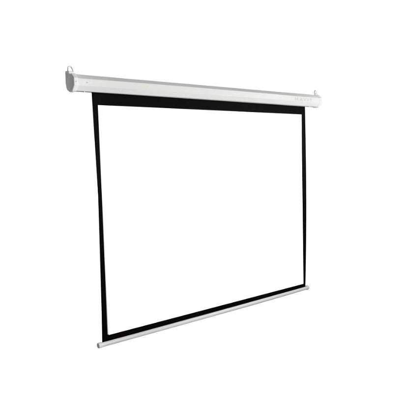 Havit PS100E 100-inch Motorized Projection Screen, 16:9, White, original view 1
