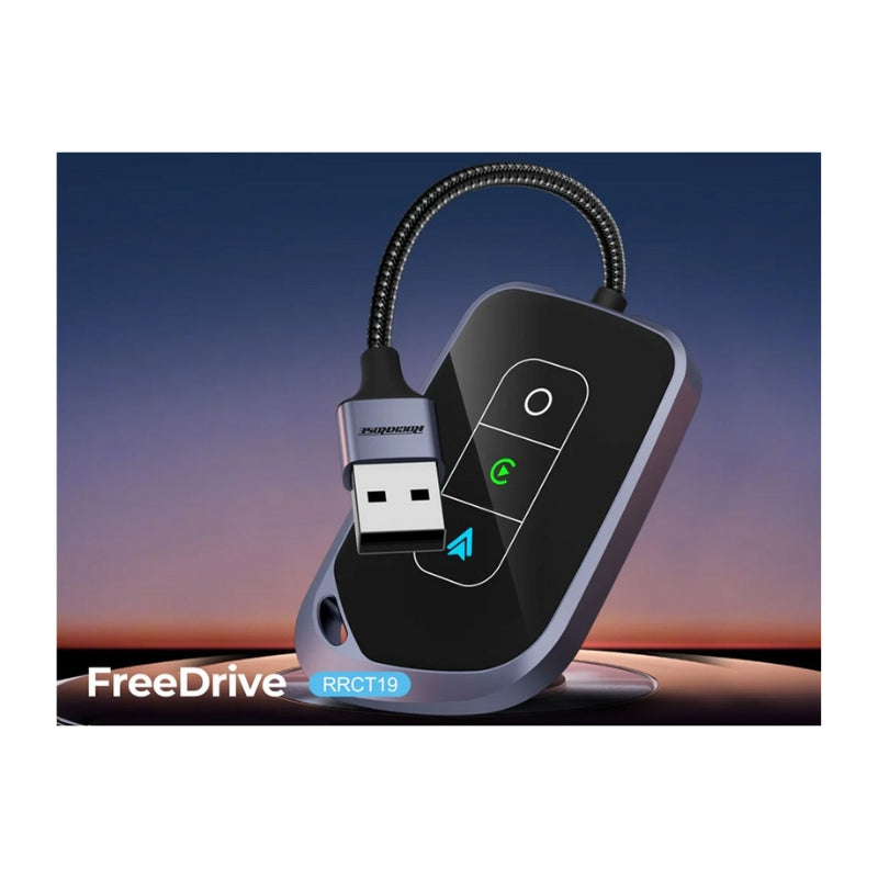 RockRose FreeDrive RRCT19 Wireless CarPlay and Android Auto Adapter, Black, original view 2