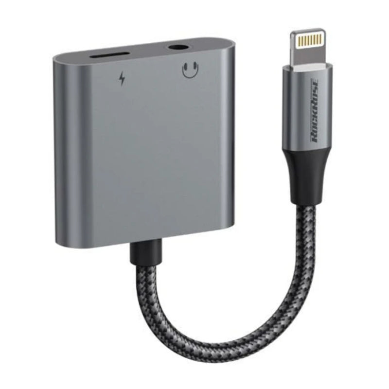 RockRose Nexus AL RROGN02AL Lightning to 3.5 mm Audio and Lightning Adapter, original view 1