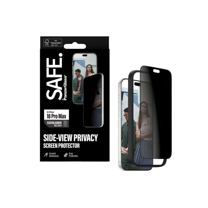 SAFE. by PanzerGlass Privacy UWF Screen Protector for iPhone 18 Pro Max with EasyAligner - view 2