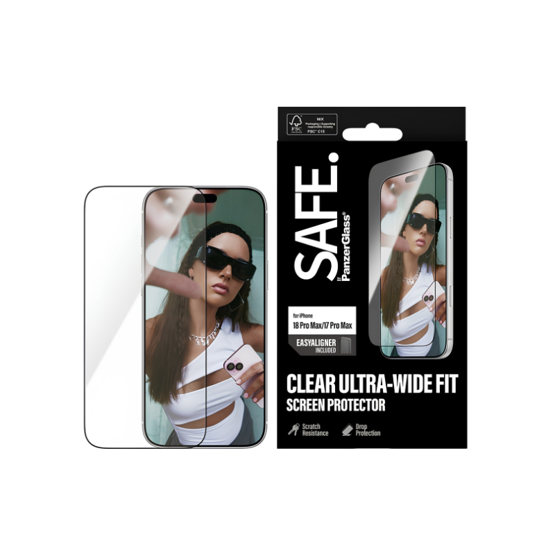 SAFE. by PanzerGlass Clear UWF Screen Protector for iPhone 18 Pro Max / 17 Pro Max with EasyAligner - view 4