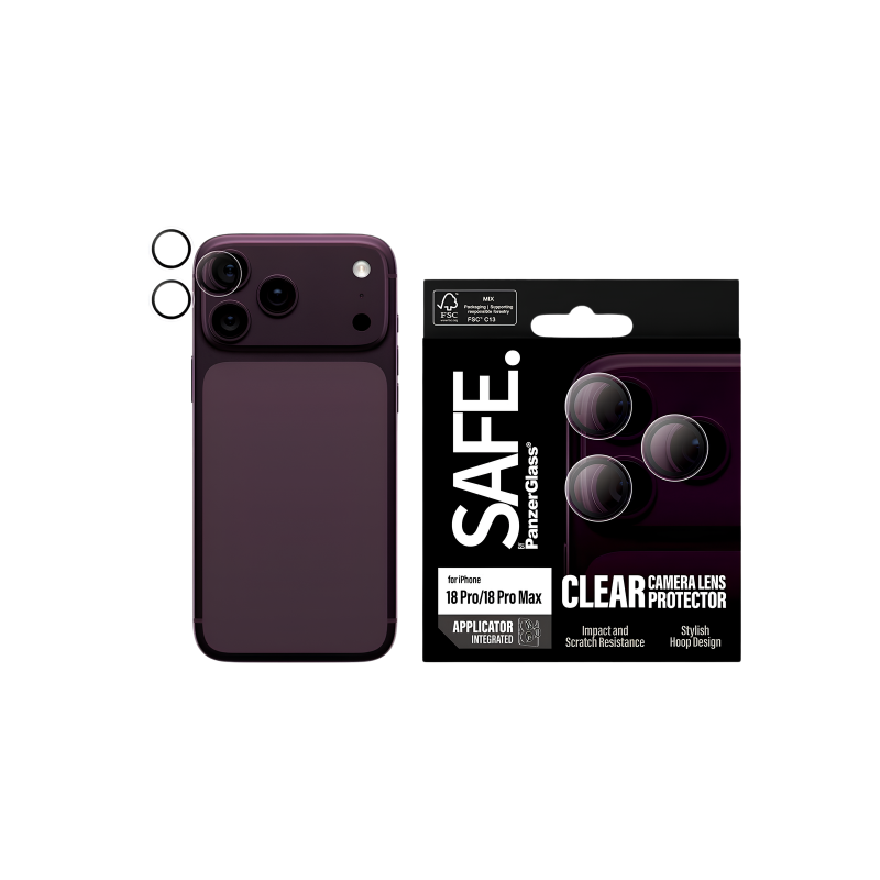 SAFE. by PanzerGlass Hoops Clear Camera Lens Protector for iPhone 18 Pro / 18 Pro Max - view 1