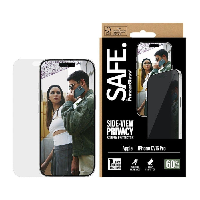 SAFE. by PanzerGlass Privacy Screen Protector for iPhone 17 / 16 Pro with EasyAligner – Ultra-Wide Fit - view 1