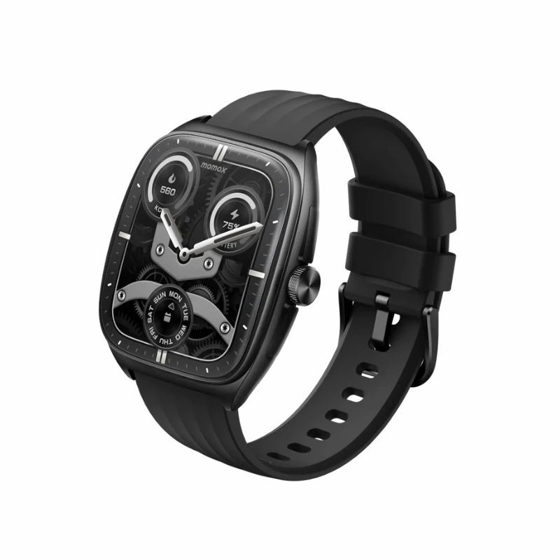 Momax 1-Wear Curvex SW5 AMOLED Smart Watch, Bluetooth Calling - Black