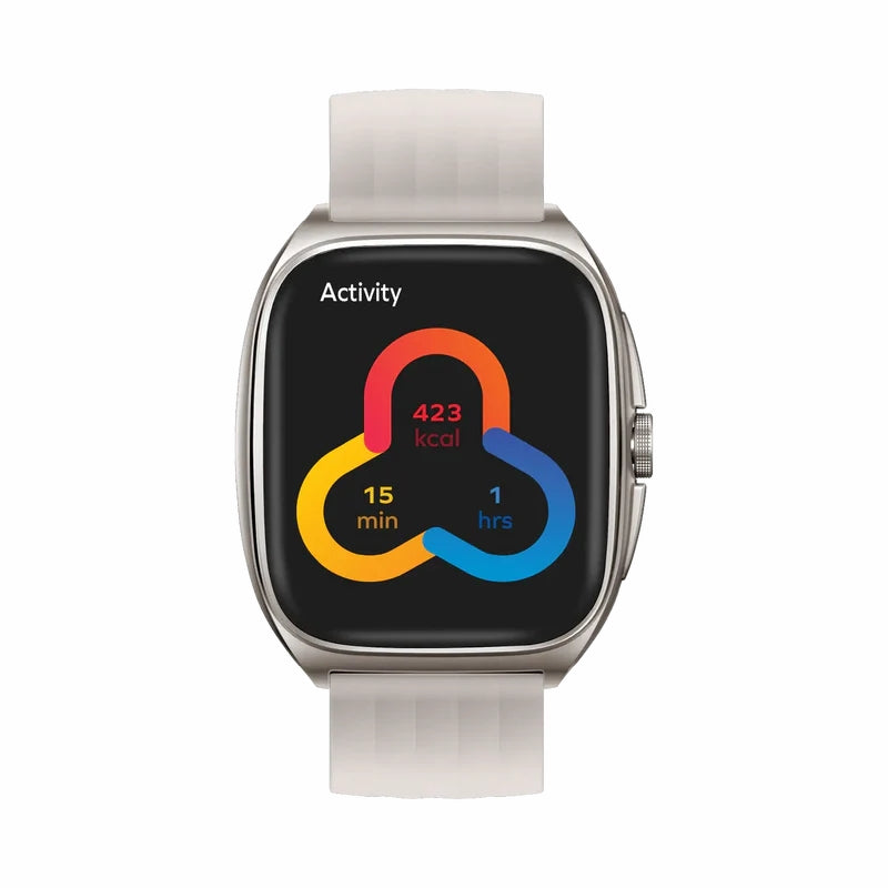 Momax 1-Wear Curvex SW5 AMOLED Smart Watch, Bluetooth Calling - Titanium