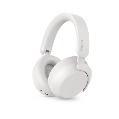 Philips TAH8000 Wireless Over-Ear Headphones with Adaptive Noise Cancellation — White