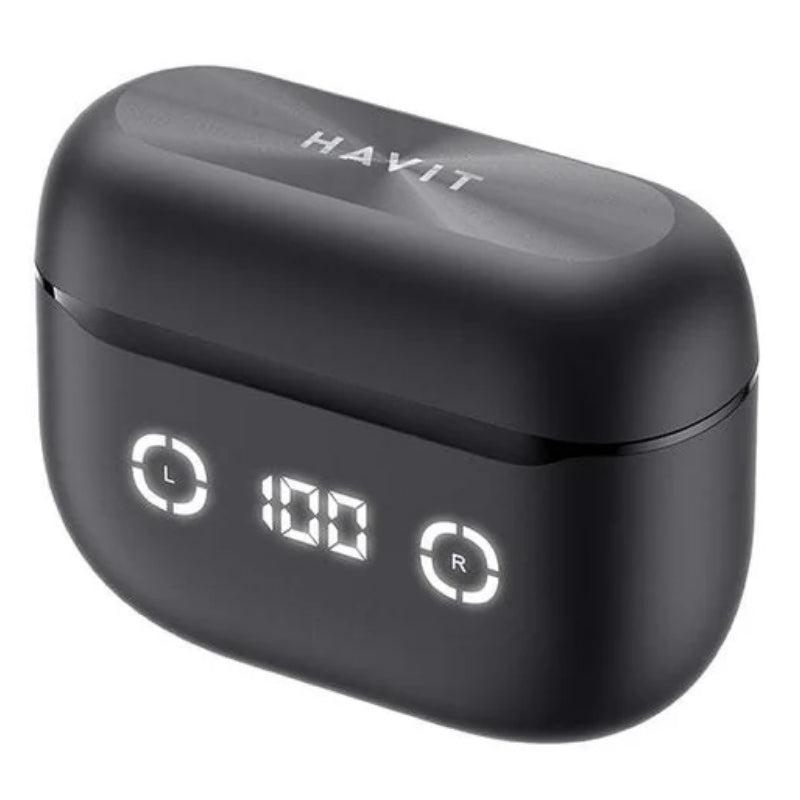 Havit TW984 ANC True Wireless Earbuds with Digital Display Case - Black, original view 3