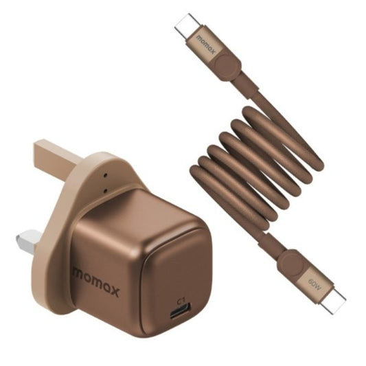 Momax 30W GaN Charger Kit with 60W Magnetic-Winding USB-C Cable, 1m – UK - view 1