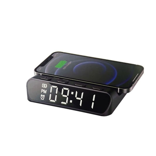 Havit W3031 15 W Wireless Charger with Clock and Alarm, Black, original view 2