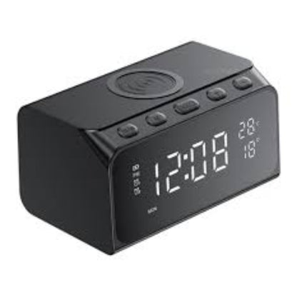 Havit W3041 Up to15 W Wireless Charger with Clock, Alarm and Bluetooth Speaker, Black, original view 1