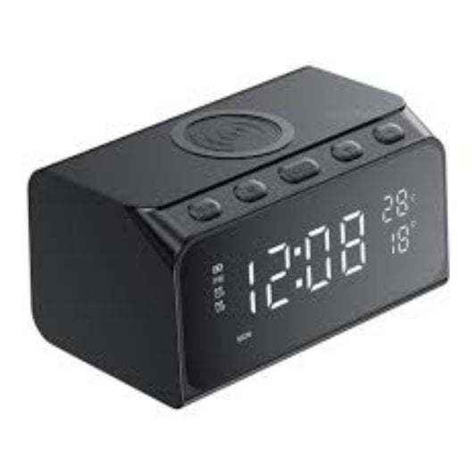 Havit W3041 Up to15 W Wireless Charger with Clock, Alarm and Bluetooth Speaker, Black, original view 1