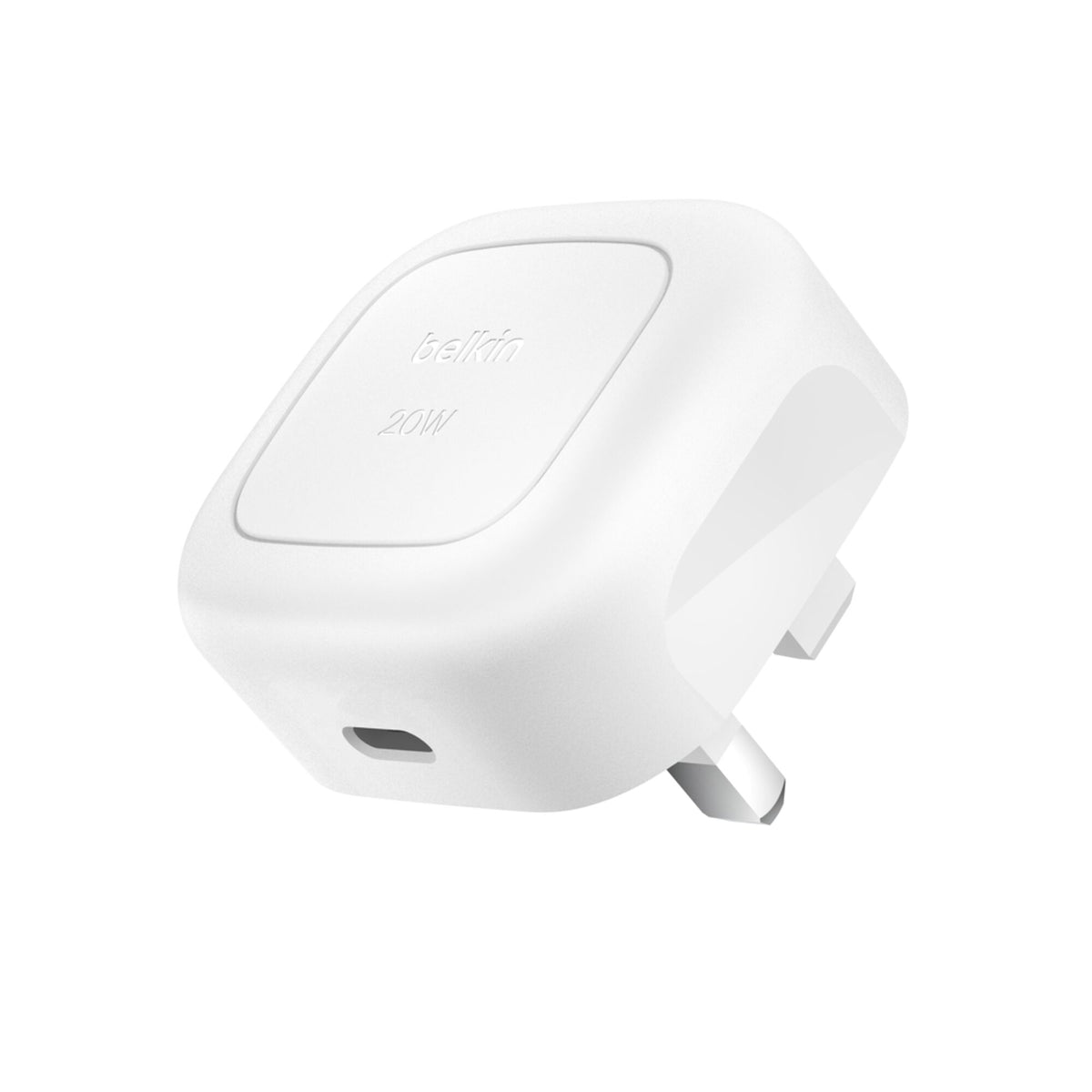 شاحن Belkin BoostCharge CUBIC USB-C بقوة 20 واط - أبيض - بدون كابل - WCA009myWH