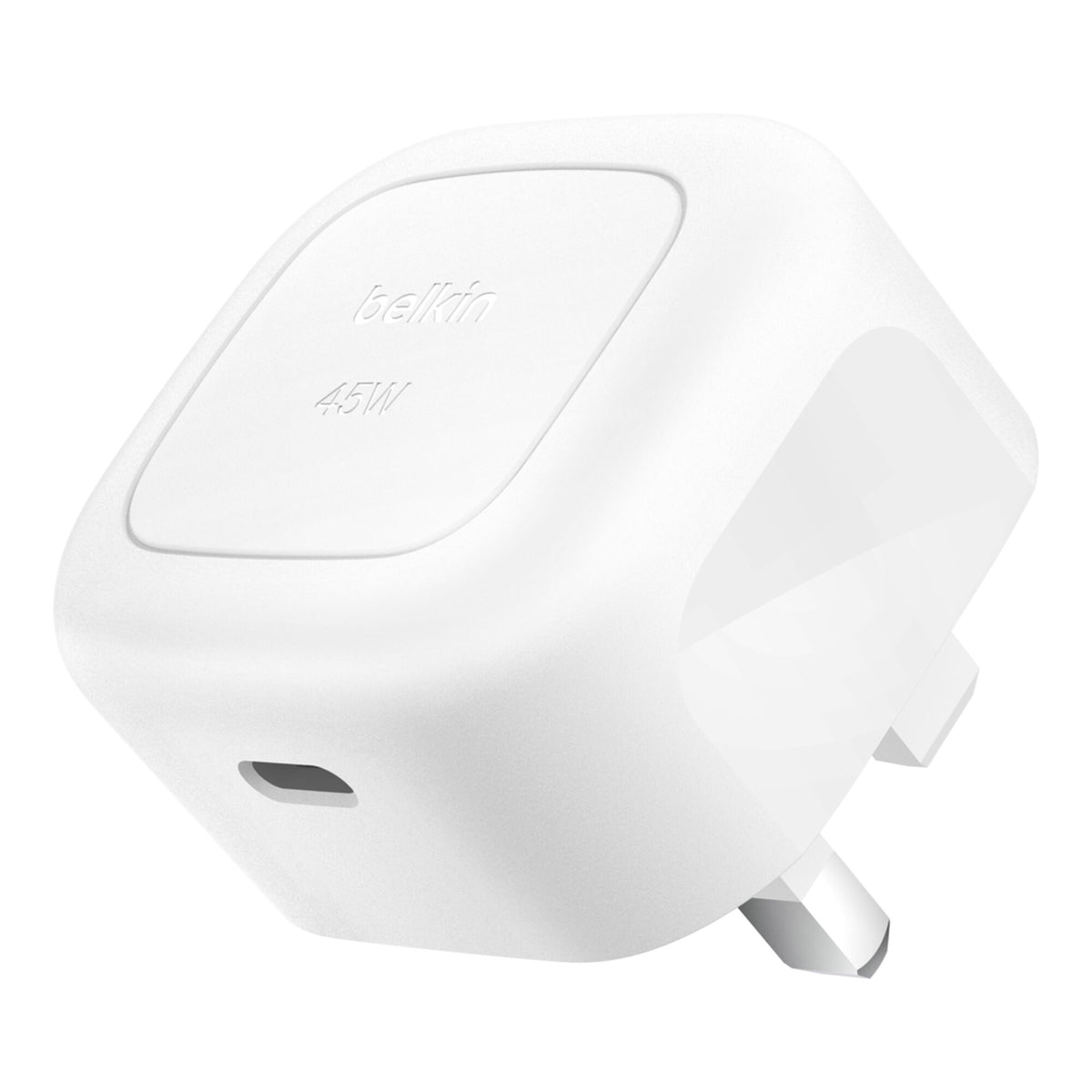 شاحن Belkin BoostCharge CUBIC USB-C بقوة 45 واط - أبيض - بدون كابل - WCA013myWH