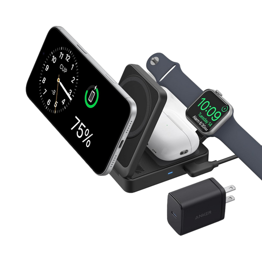 محطة شحن ثلاثية Anker MagGo 15W Qi2