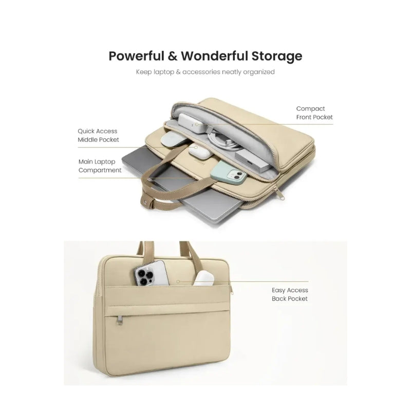 tomtoc Versatile-A12 13.5-Inch Laptop Shoulder Bag, Beige, original view 4