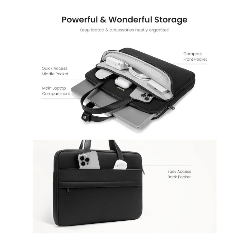 tomtoc Versatile-A12 13.5-Inch Laptop Shoulder Bag, Black, original view 4