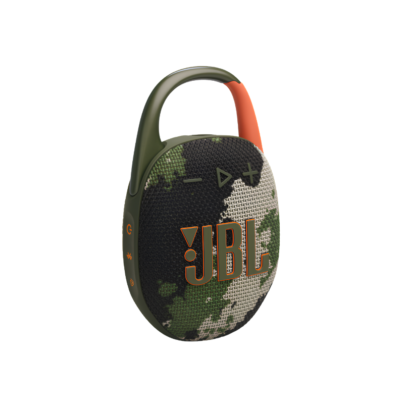 JBL Clip 5 Portable Bluetooth Speaker with Integrated Carabiner, Squad, original view 1