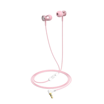 Havit E303P 3.5 mm Wired In-Ear Earphones, Pink, original view 2