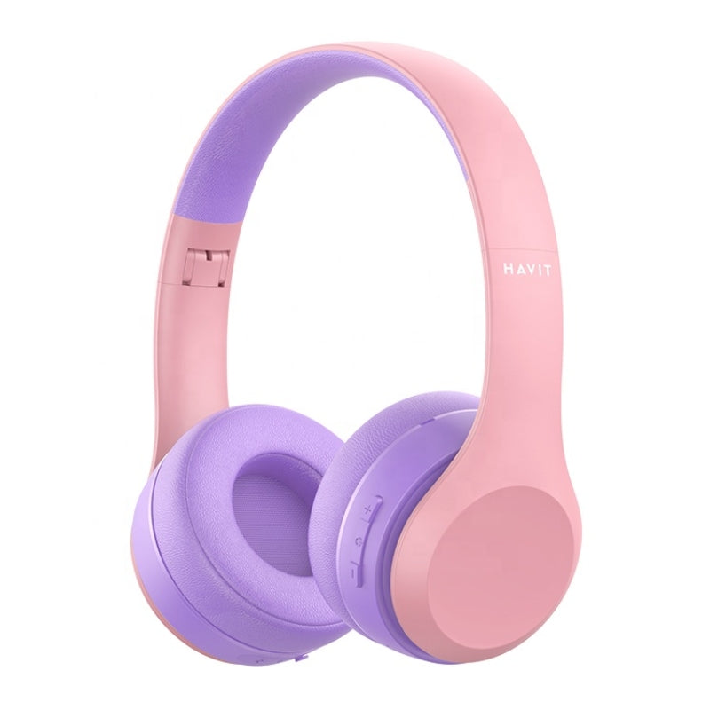Havit H626BT Wireless Kids Headphones, Pink, original view 1