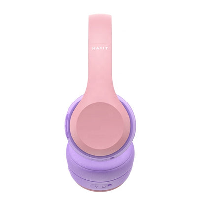 Havit H626BT Wireless Kids Headphones, Pink, original view 3
