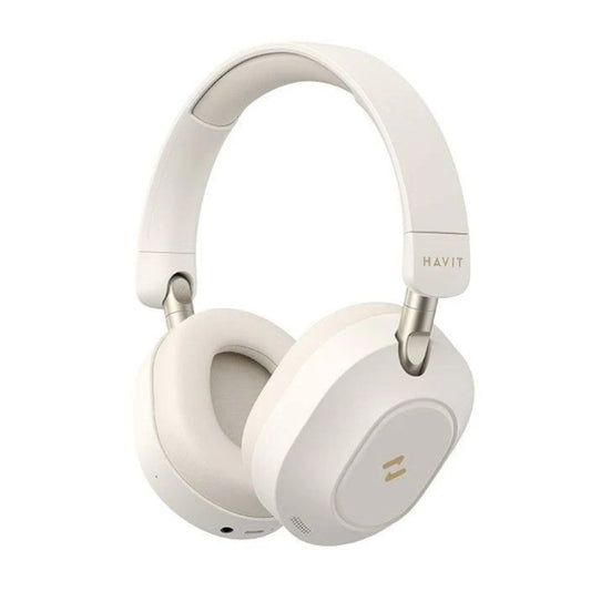 Havit H668BT Wireless Active Noise Cancelling Headphones, Beige, original view 1