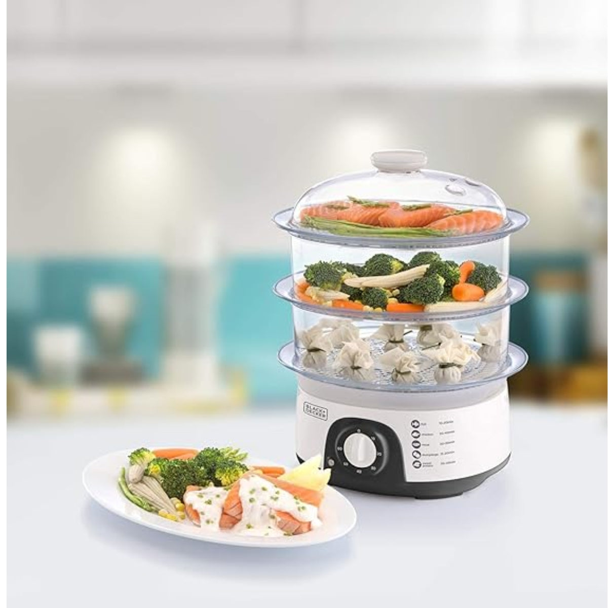 BLACK+DECKER HS6000-B5 10L 3-Tier Food Steamer