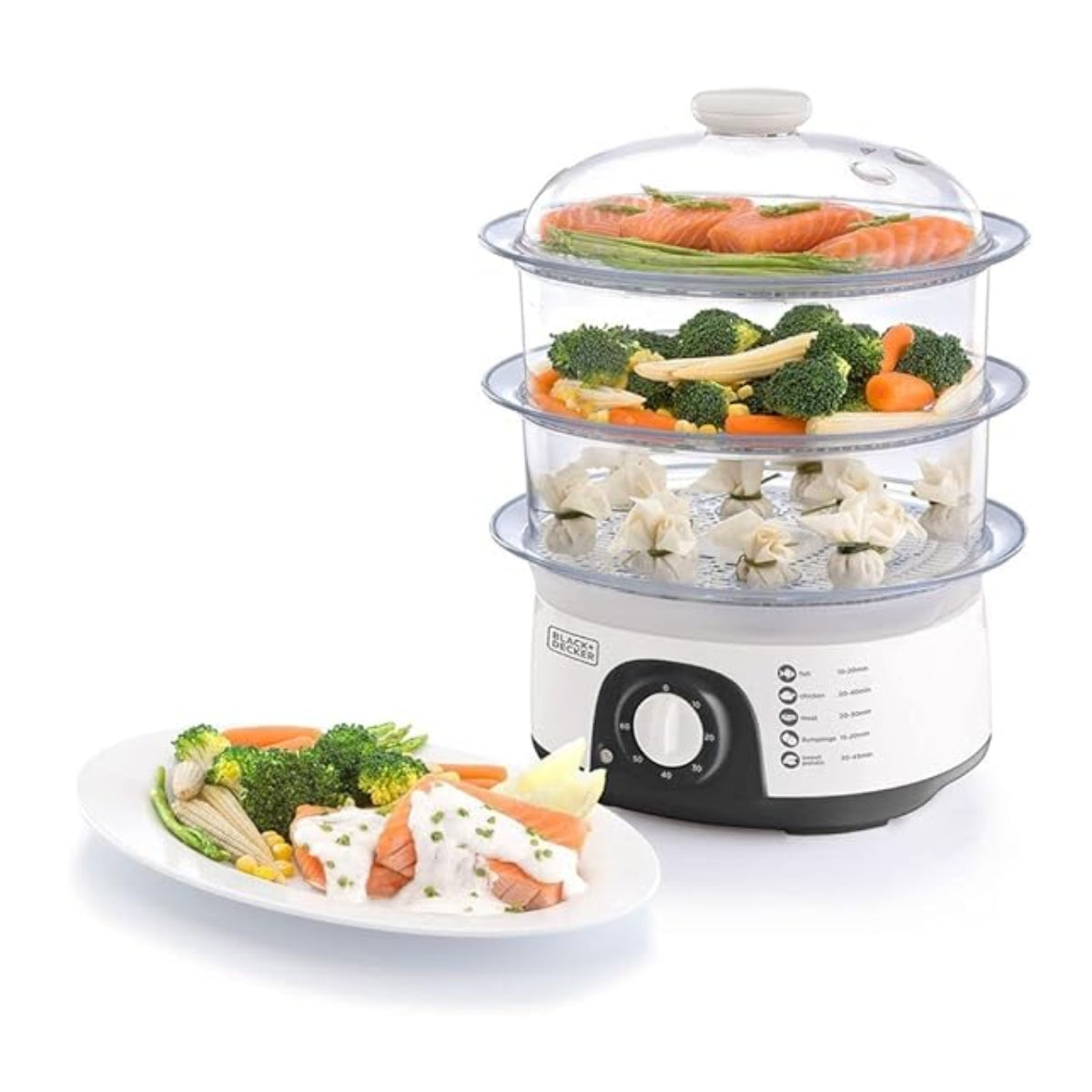 BLACK+DECKER HS6000-B5 10L 3-Tier Food Steamer